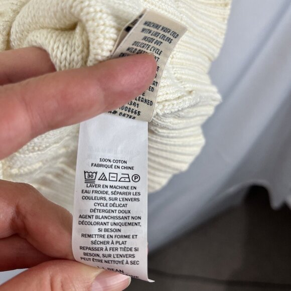 L.L. Bean Cream-Coloured Cable Knit Sweater Womens Size S - Picture 6 of 10